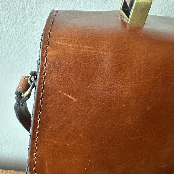 Patricia Nash Brown Leather Vintage-Style Crossbody Bag & Dust Bag New With Tag - Picture 5 of 13